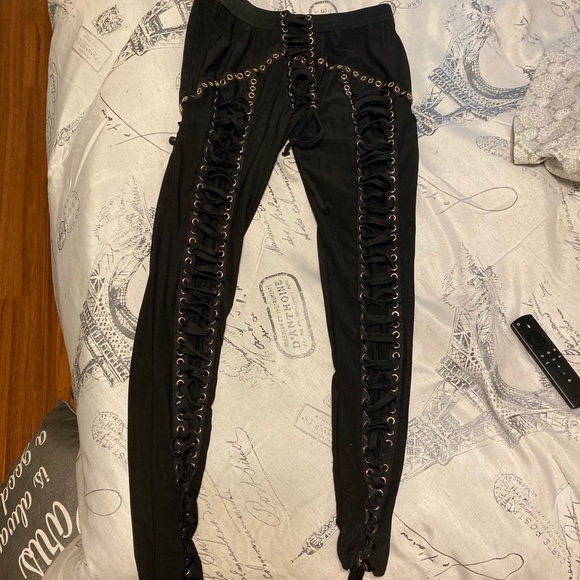 Mesh Lace Up Pants - Picture 1 of 3